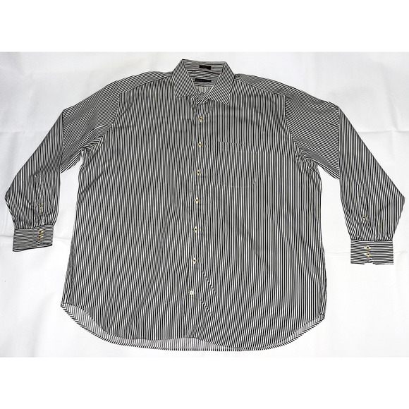 Peter Millar Men's Long Sleeve Button Front Striped‎ Shirt Size 2XL - Picture 3 of 8